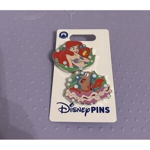 Disney Pins Parks Exclusive Ariel The Little Mermaid & Sebastian 2 Pin Set OE